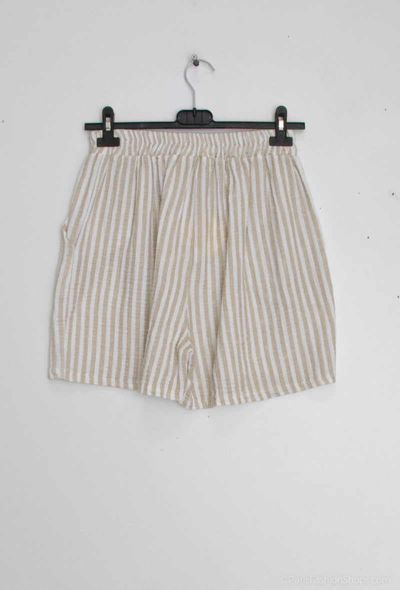 Pantaloncini rigati in cotone