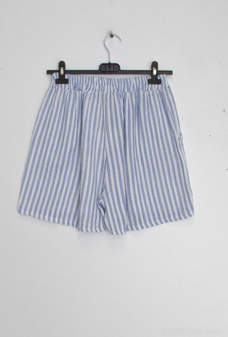 Pantaloncini rigati in cotone