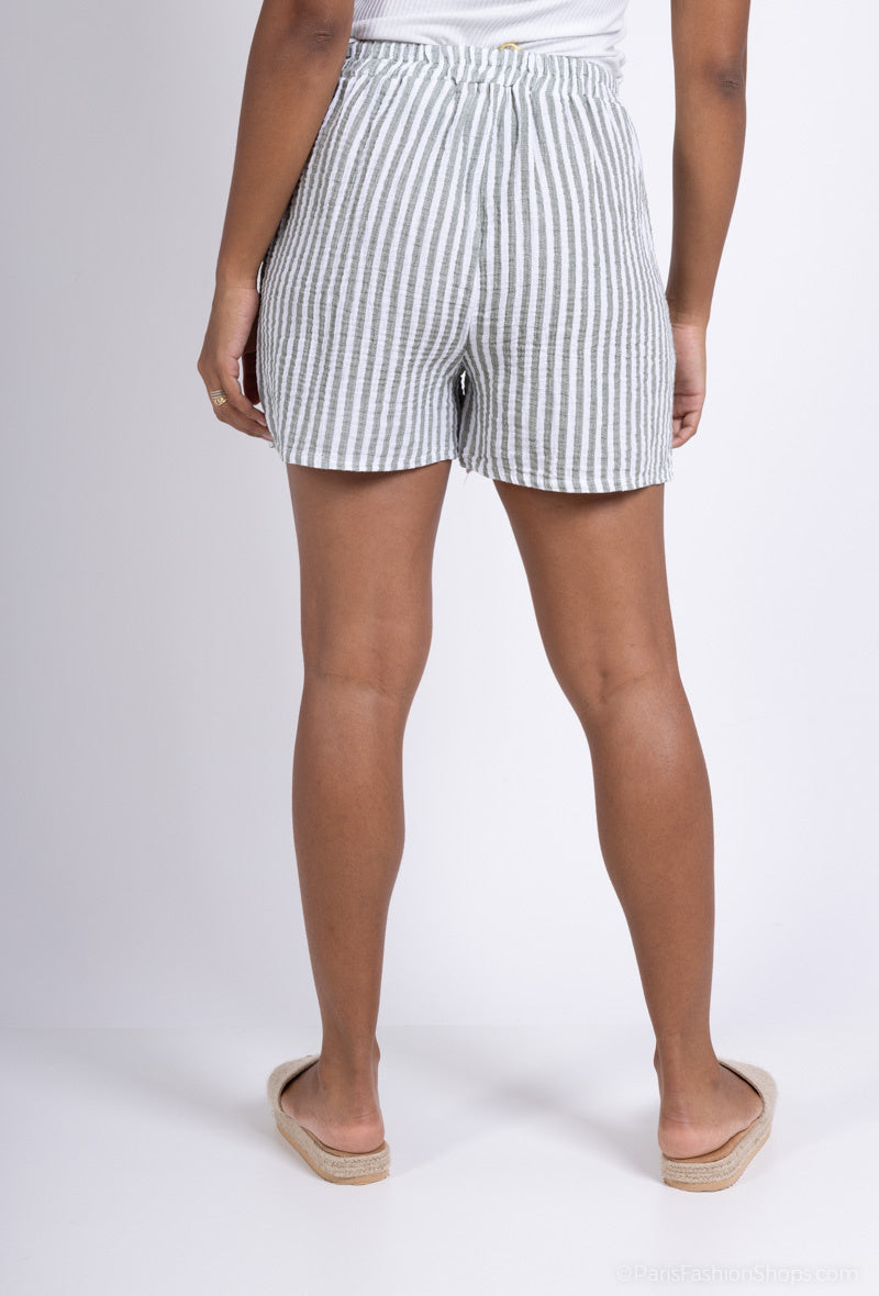 Pantaloncini rigati in cotone