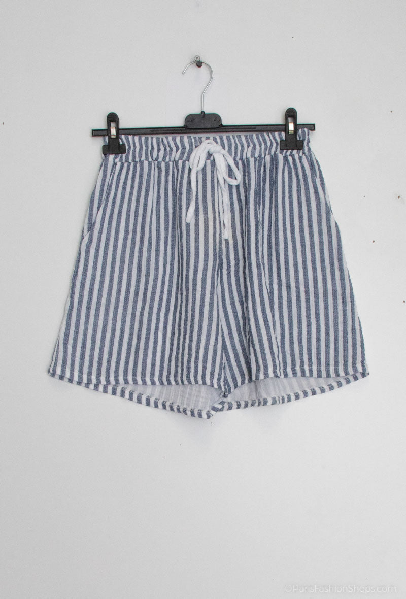 Pantaloncini rigati in cotone