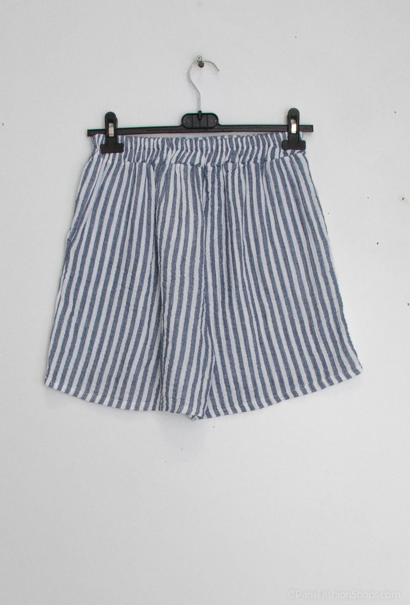 Pantaloncini rigati in cotone