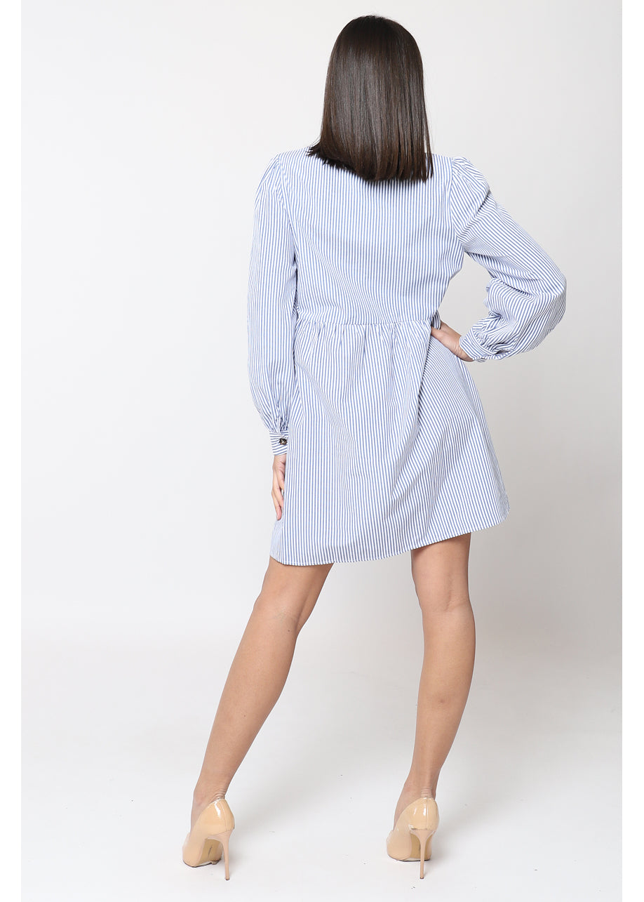 Striped cotton pinafore dress