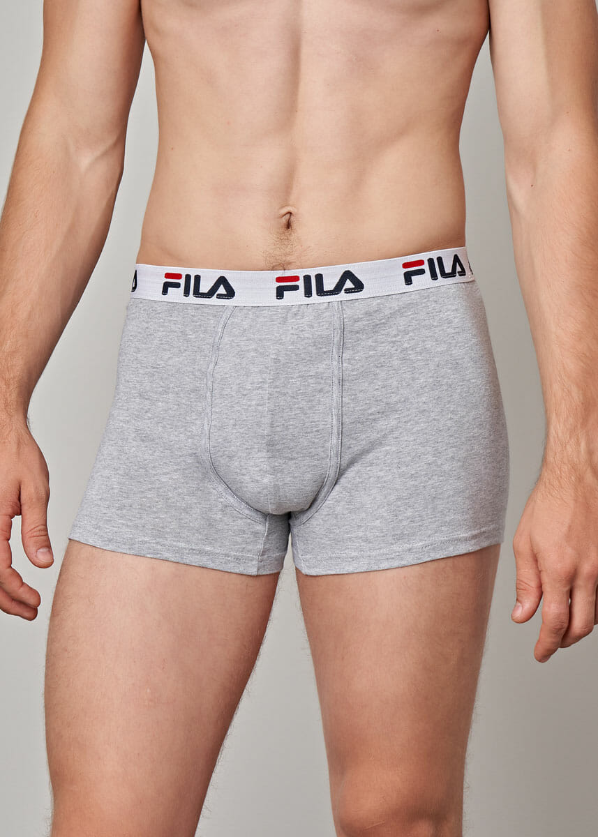 Men's boxer in stretch cotton with visible elastic with FILA logo