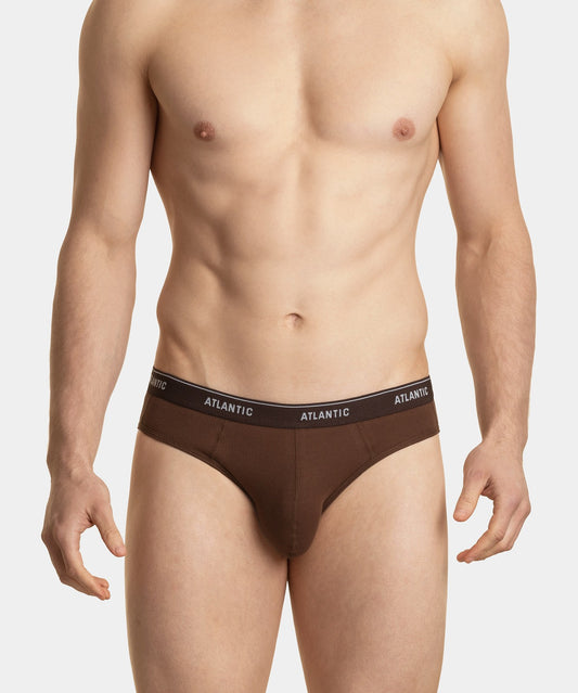 Ribbed cotton briefs with visible elastic