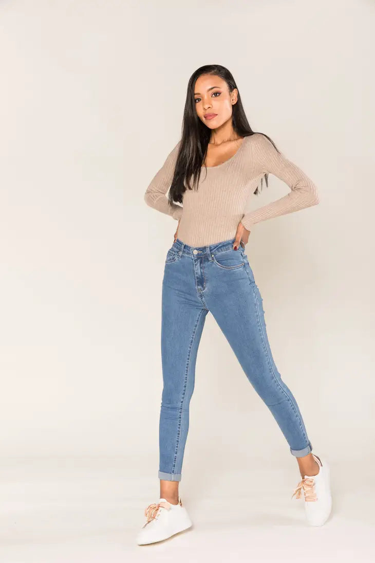 Stretch cotton skinny jeans