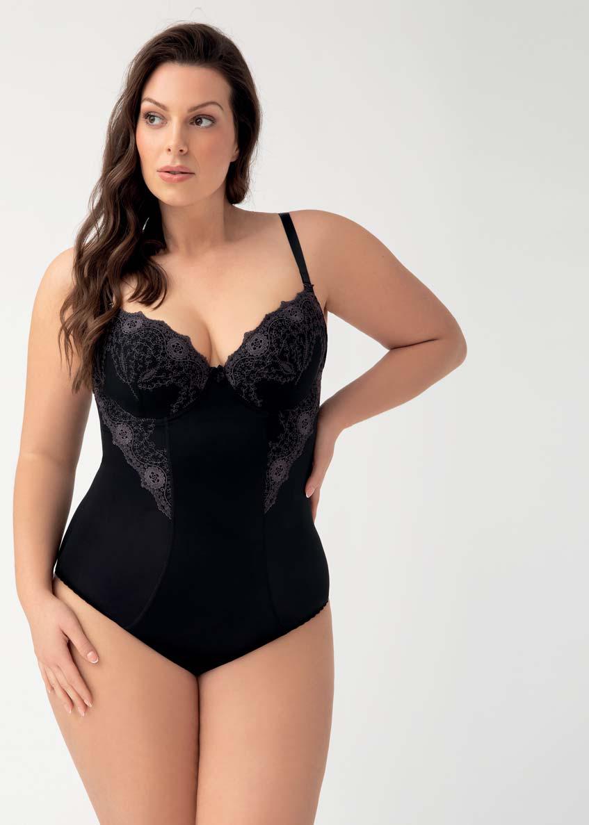 Body con feretto coppe imbottite - Livia - Nero - Lullaby Lingerie