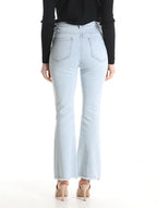 Jeans in Cotone a zampa con tasche con frange