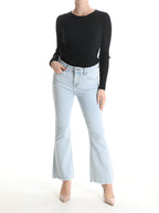 Jeans in Cotone a zampa con tasche con frange
