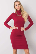 Rosso / S/M Abito basic in cotone elasticizzato - 173339