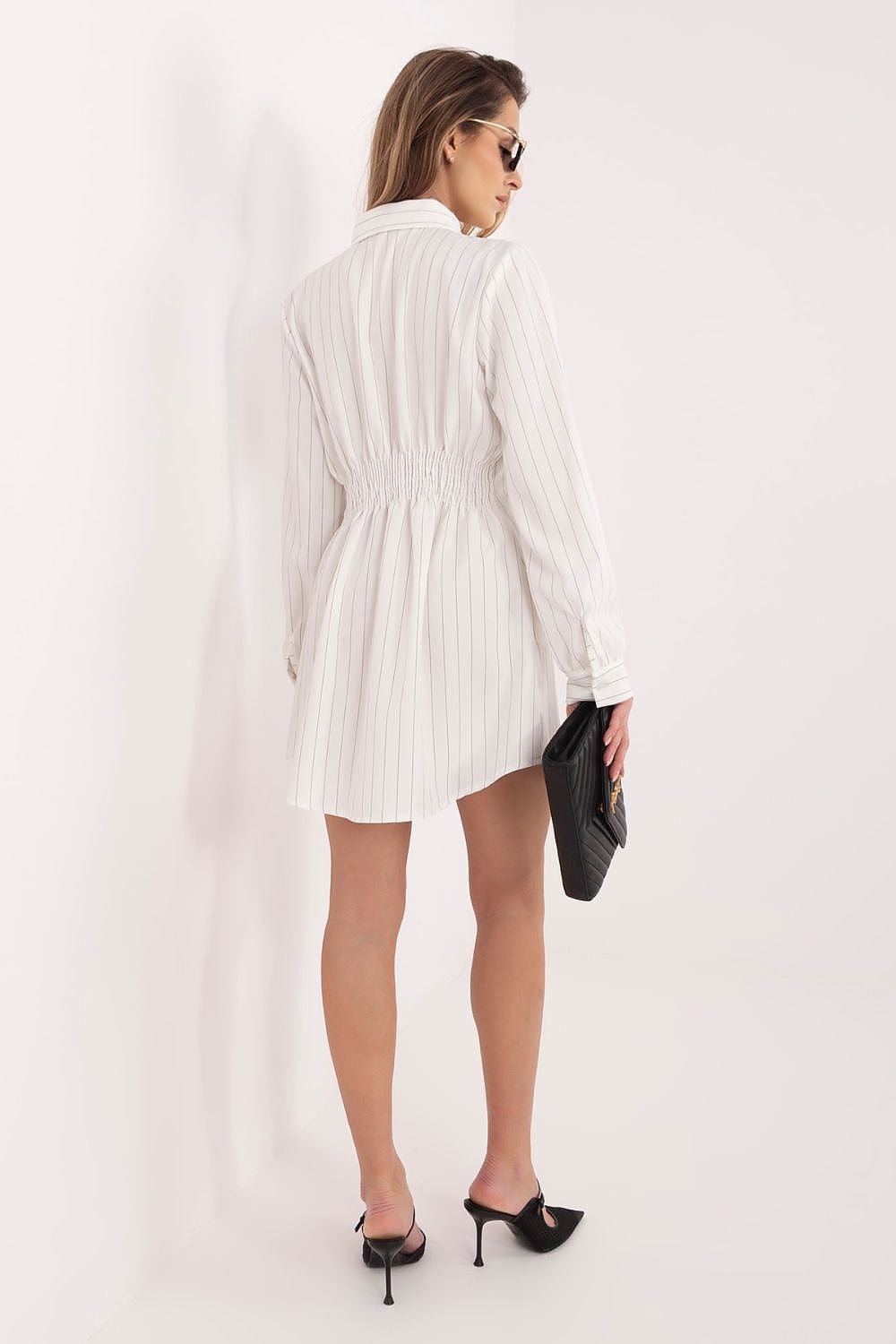 Abito camicia mini a righe con bottoni - MIRIAM - 224767