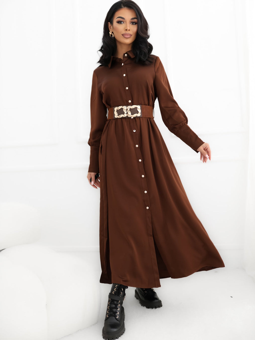 Abito chemisier elegante da donna midi Denise - 14