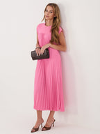 Abito da Cocktail Midi Senza Maniche con Tasche e Chiusura