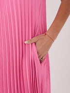Abito da Cocktail Midi Senza Maniche con Tasche e Chiusura