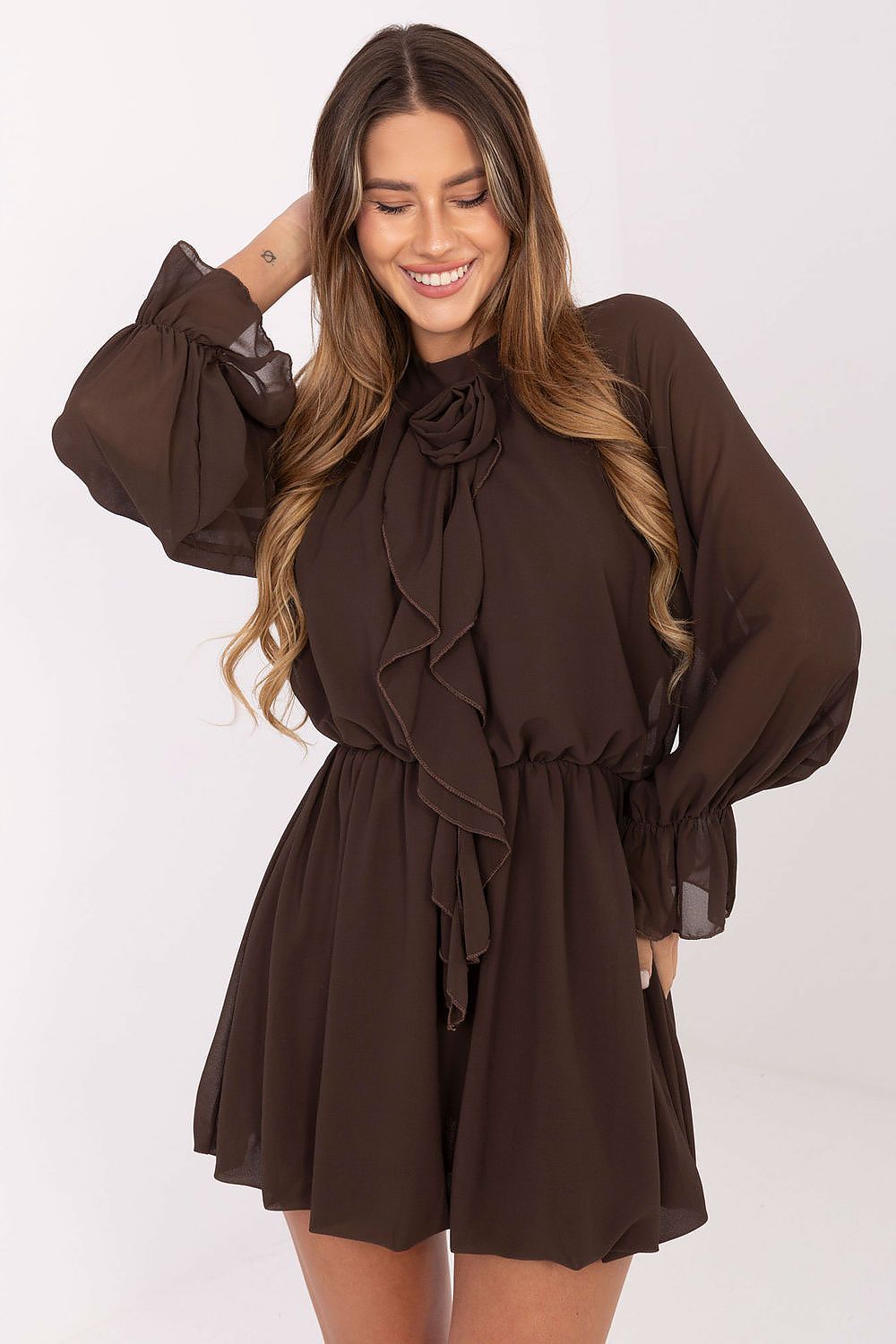 Abito da cocktail svasato in viscosa elasticizzata - 219078