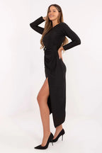 Abito da sera midi con taglio a busta - 217007