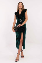 Verde / Universale Abito elegante aderente con spalline