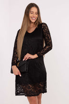 Nero / Universale Abito elegante al ginocchio in pizzo