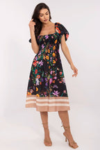 Nero / Taglia unica Abito estivo romantico e elegante