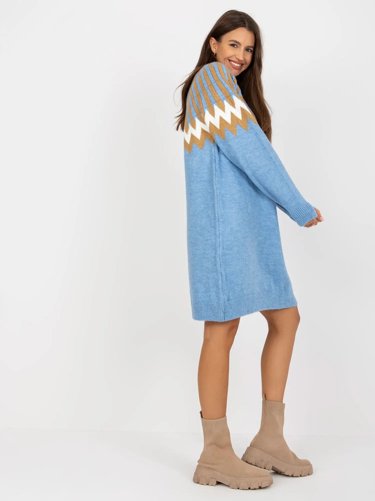 Abito in maglia con motivo geometrico - 170358