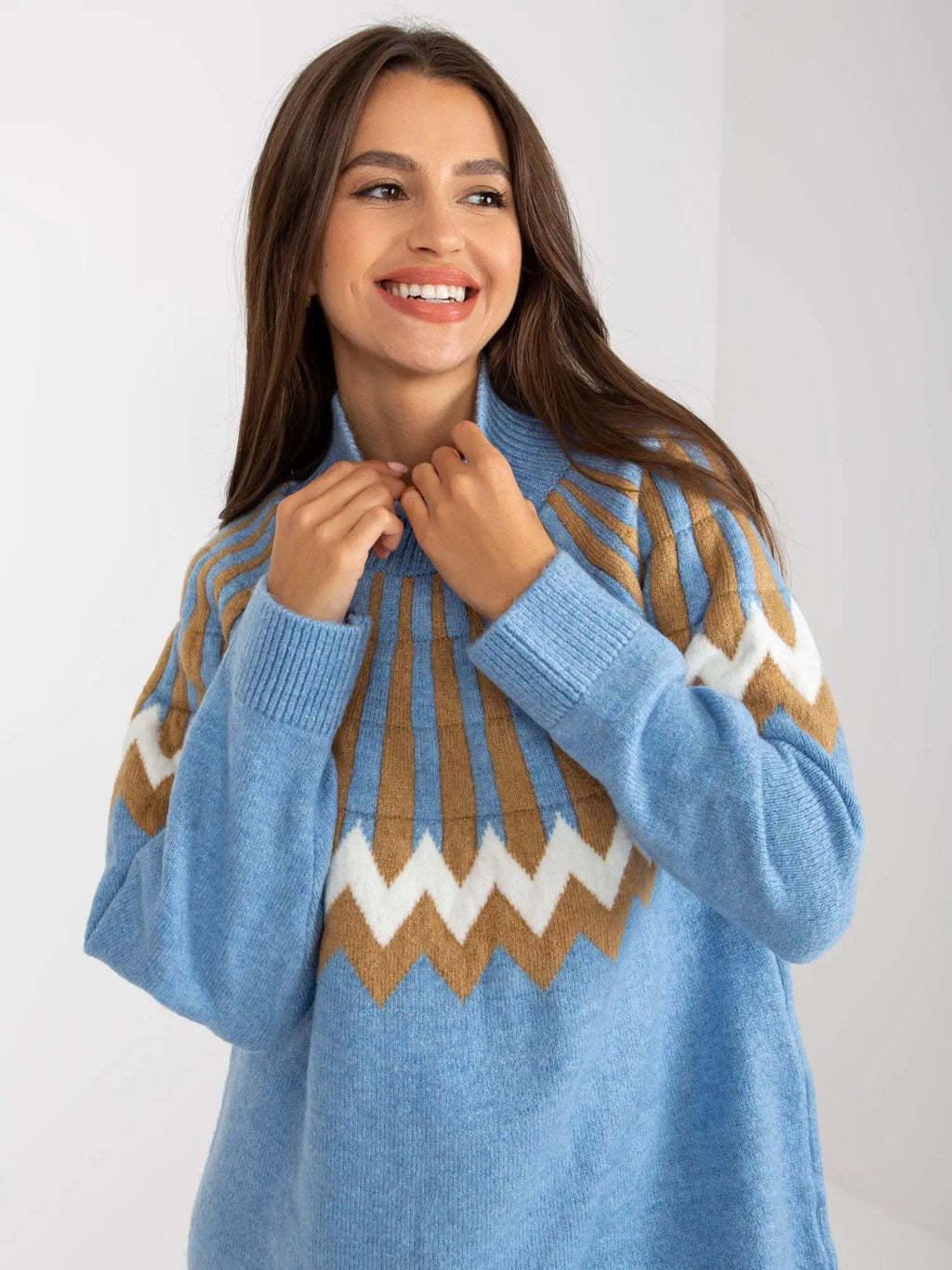 Abito in maglia con motivo geometrico - 170358