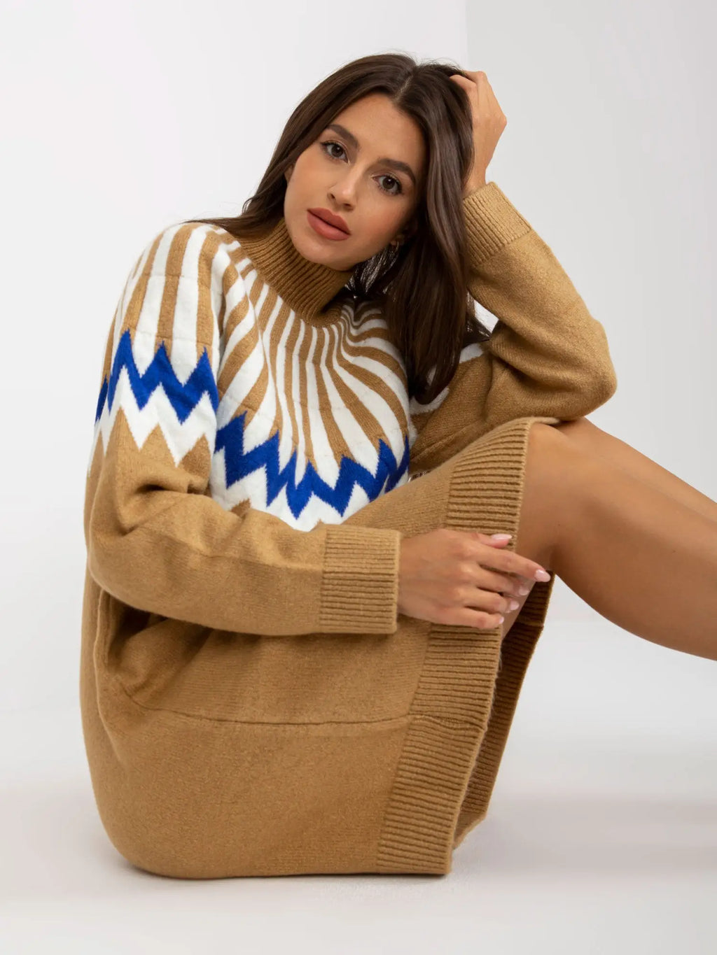 Abito in maglia con motivo geometrico - 170358