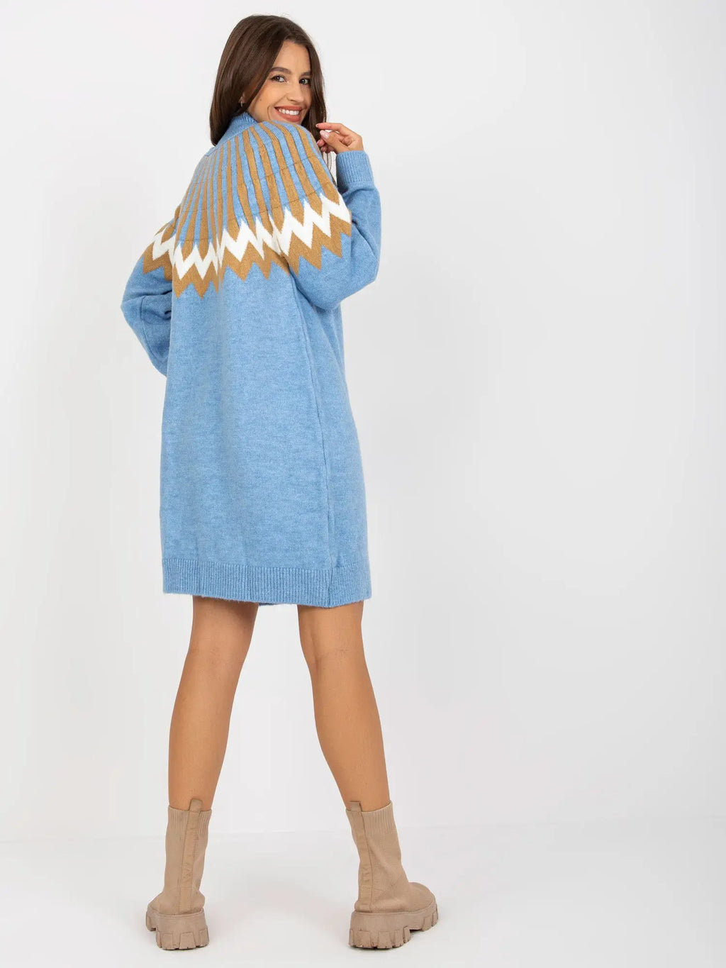 Abito in maglia con motivo geometrico - 170358