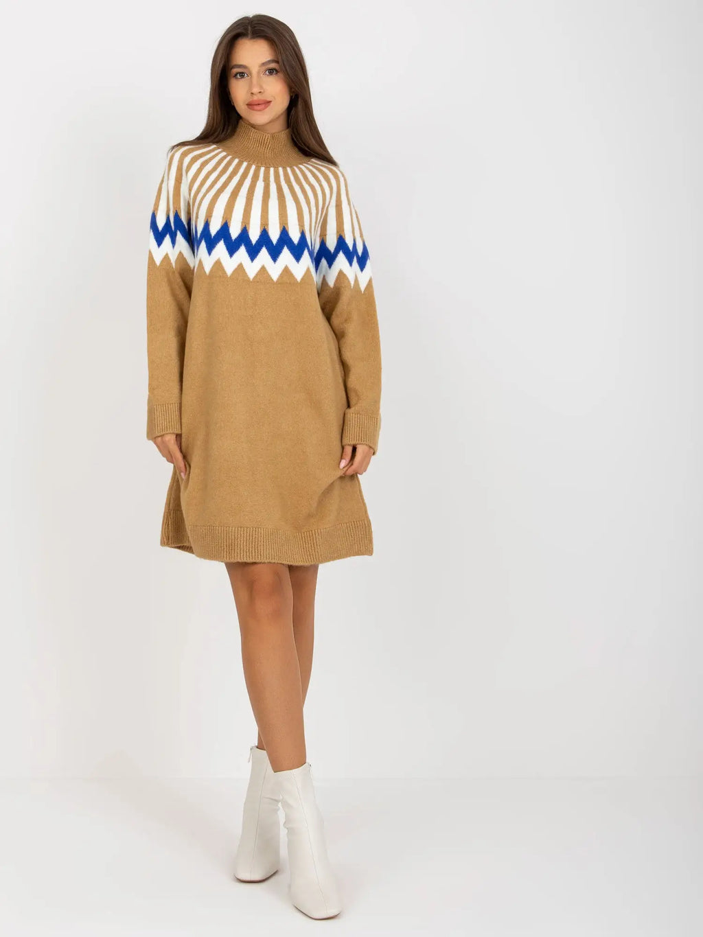 Abito in maglia con motivo geometrico - 170358