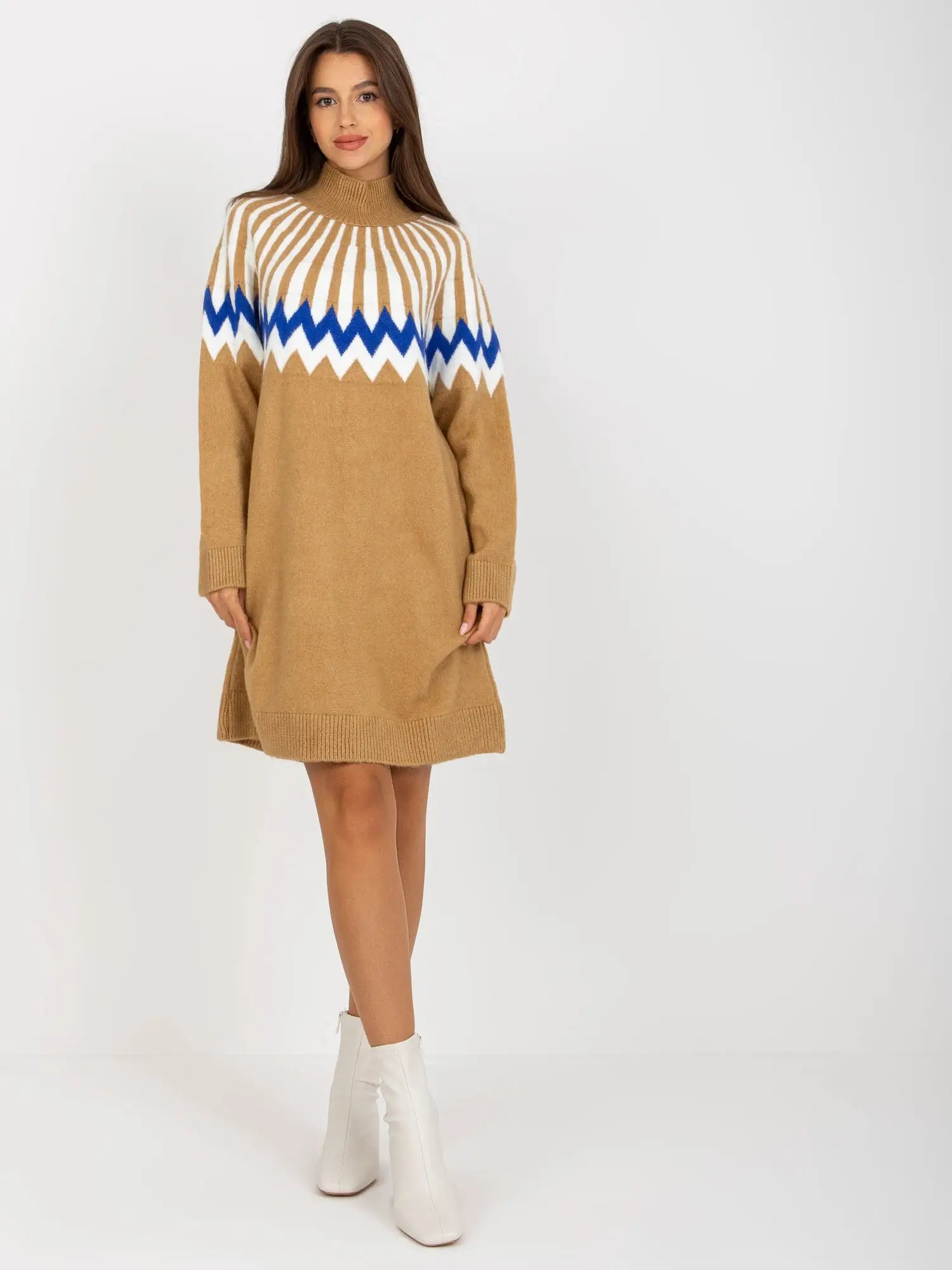 Abito in maglia con motivo geometrico - 170358