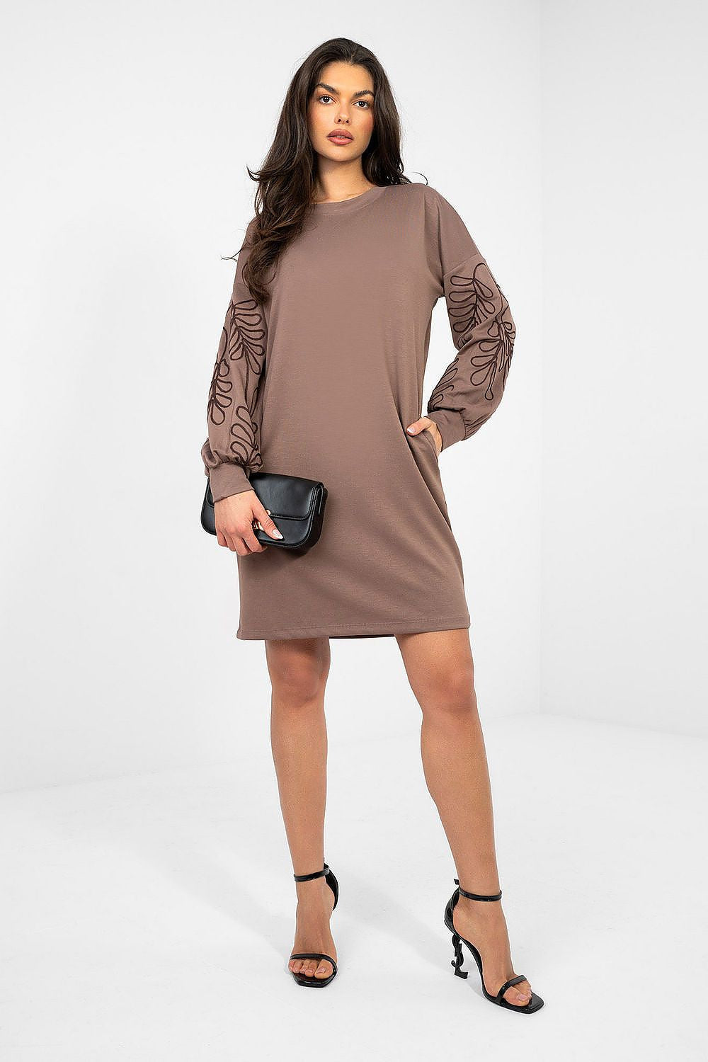Beige / S/M Abito/maxi felpa mini in viscosa elasticizzata