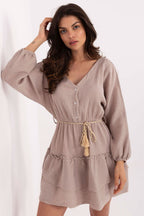 Beige / Taglia unica Abito mini in mussola stile boho