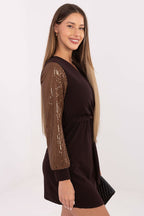 Abito con scollo a blusa aderente - 203161