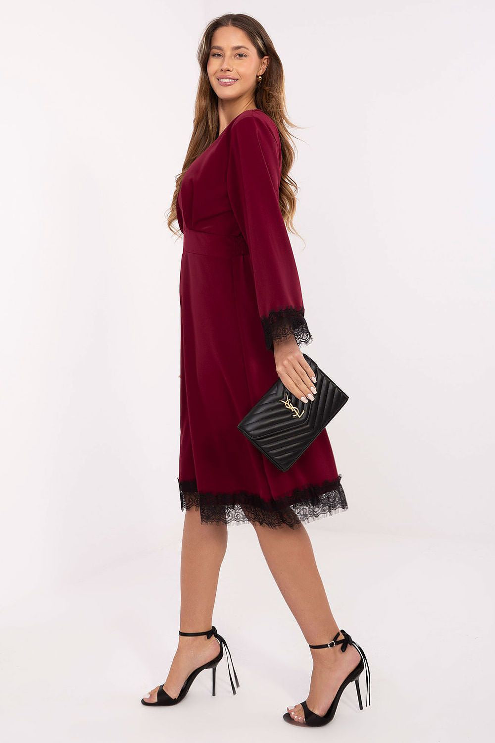 Abito svasato con lunghezza midi e scollo a camicia - 220302