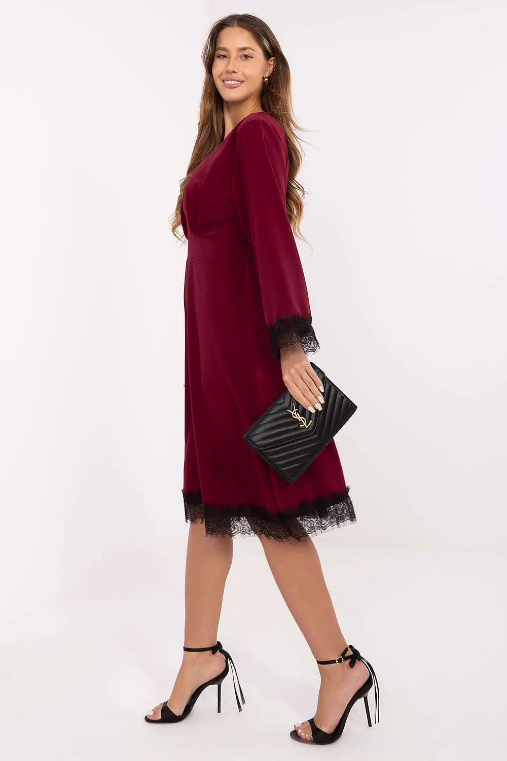 Abito svasato con lunghezza midi e scollo a camicia - 220302