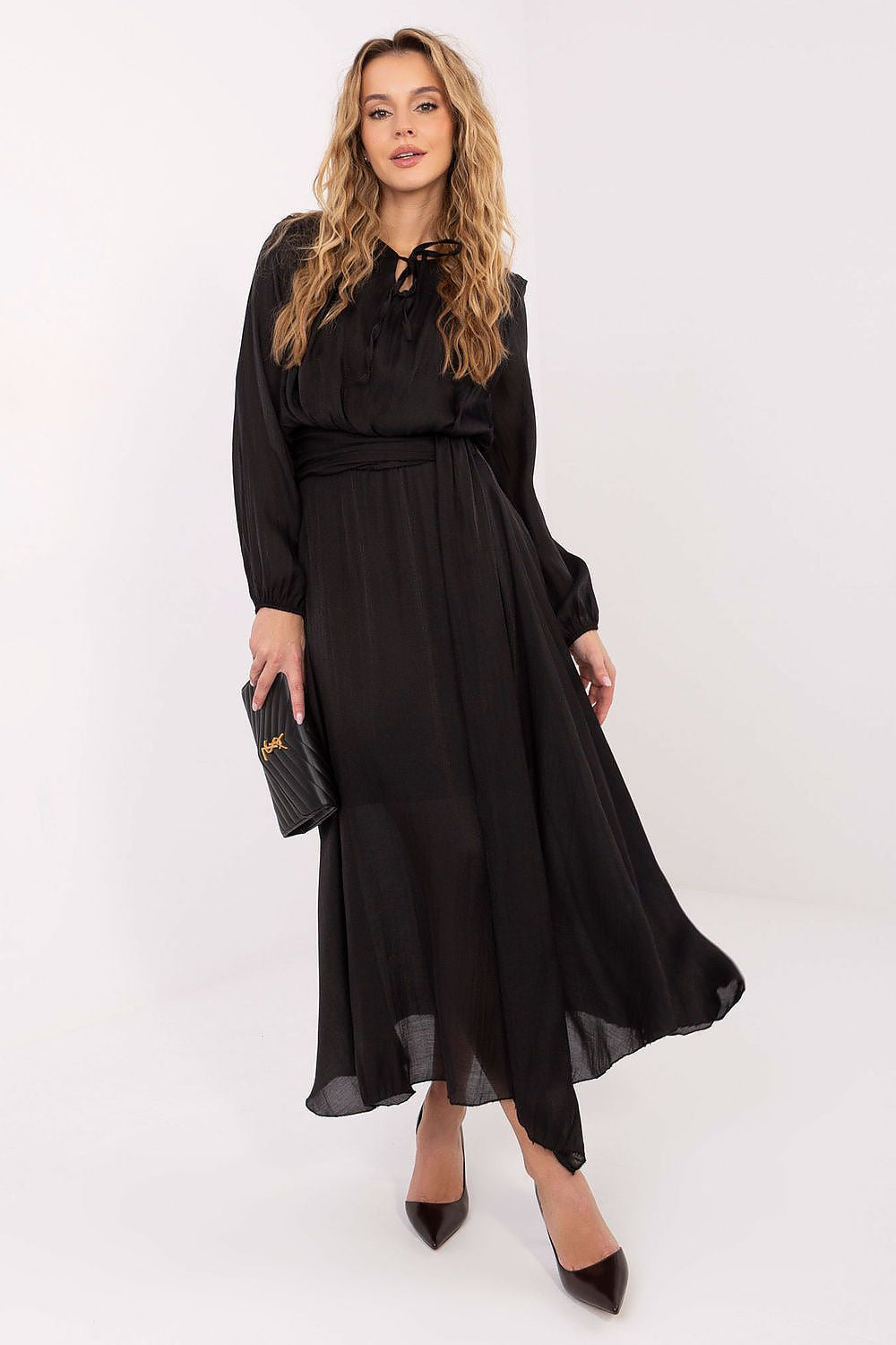 Nero / Universale Abito svasato in lyocell elasticizzato