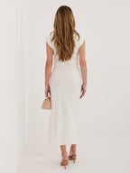 Abito Tubino Drapé con Scollo a Incrocio (Melania)