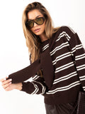 Amina - Maglione da Donna 2 in 1 a Righe Viscosa