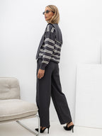 Amina - Maglione da Donna 2 in 1 a Righe Viscosa