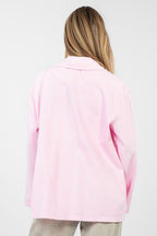 Blazer casual in cotone denim con ricami floreali - LILY