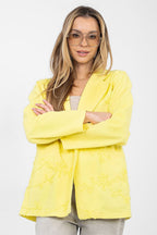 Giallo / Universale Blazer casual in cotone denim