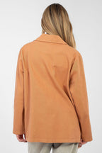 Blazer casual in cotone denim con ricami floreali - LILY