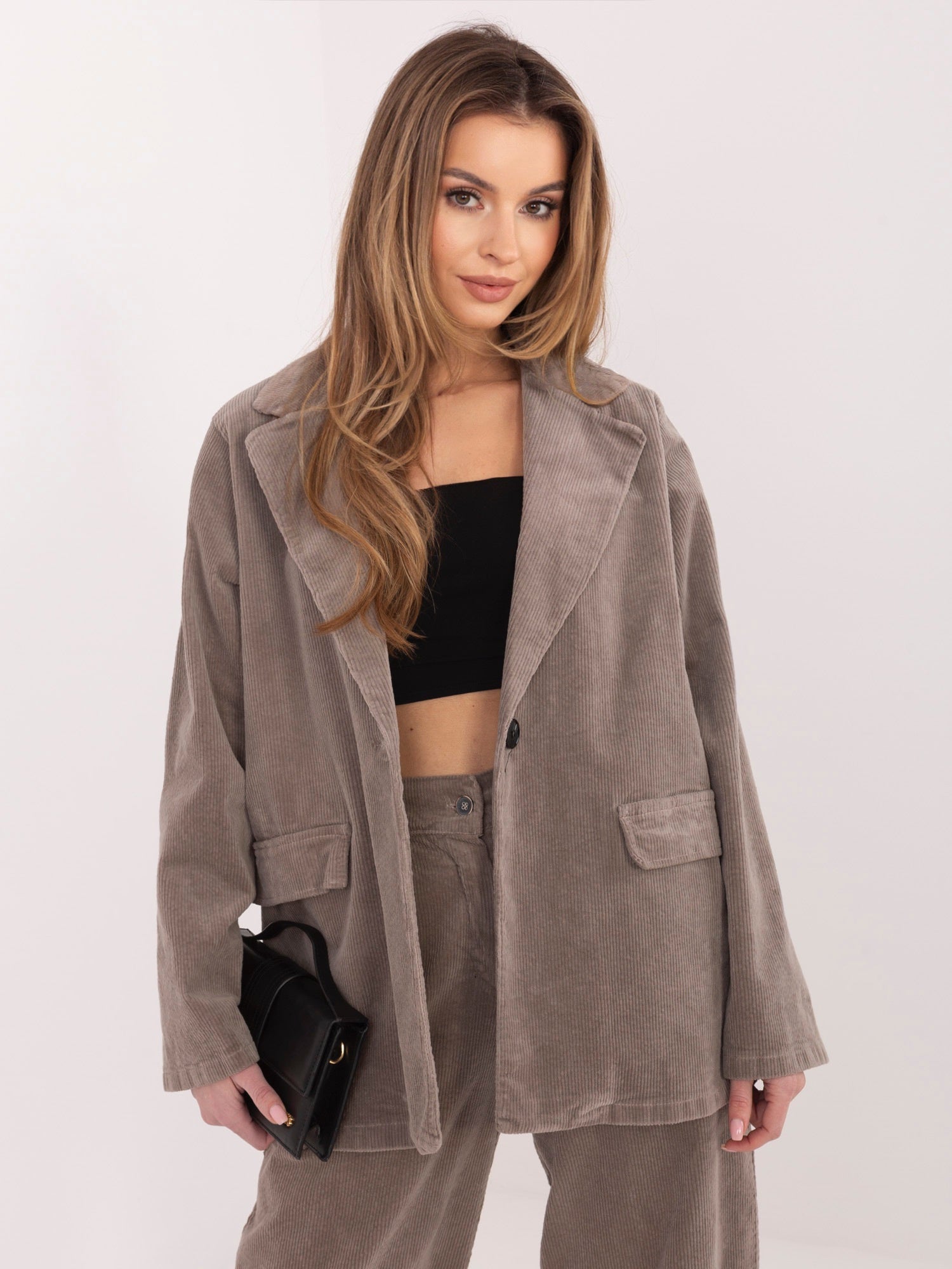 ONE SIZE / Marrone 2 Blazer Casual in Velluto a Coste