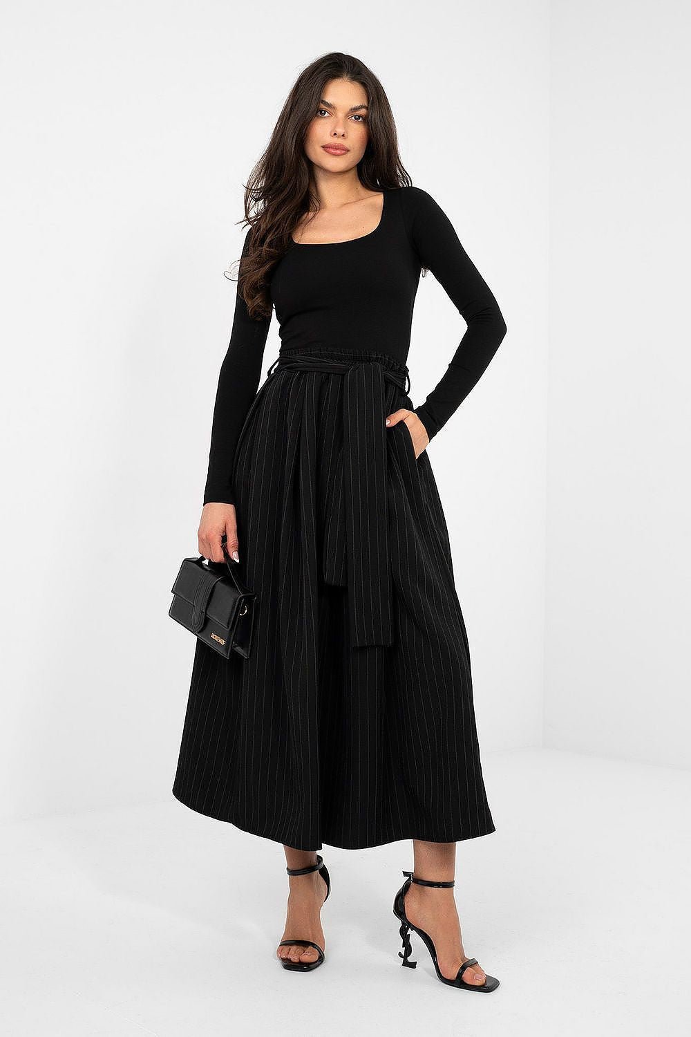 Blusa basic aderente in cotone elasticizzato - TIZIANA