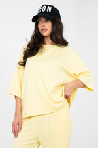 Giallo / S/M Blusa basic in viscosa dal taglio morbido