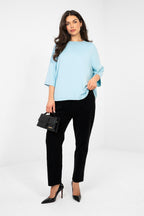 Blusa basic in viscosa dal taglio morbido - 224645