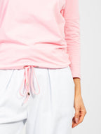 Blusa Casual in Cotone con Maniche a 3/4 e Nodo Vita (Mia)