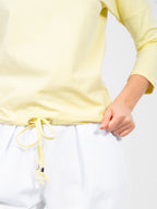 Blusa Casual in Cotone con Maniche a 3/4 e Nodo Vita (Mia)