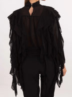 Blusa colletto dolcevita e ruches - 221414