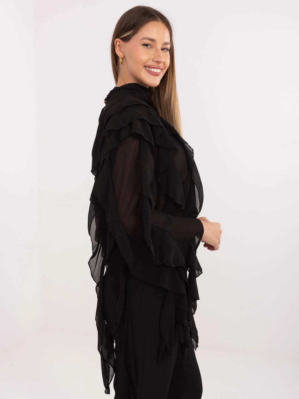 Blusa colletto dolcevita e ruches - 221414