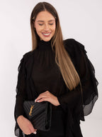 Nero / Universale Blusa colletto dolcevita e ruches - 221414