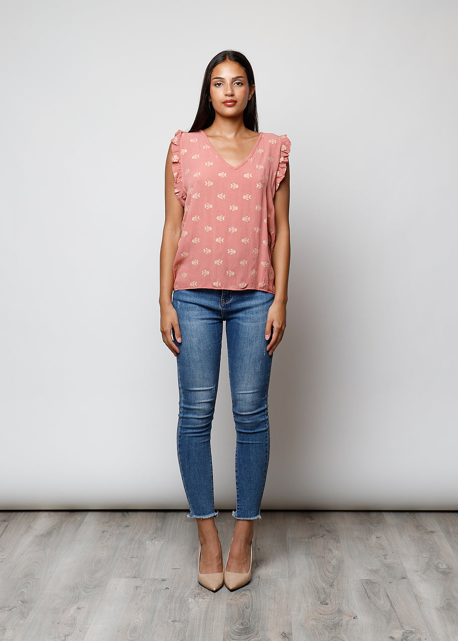 Blusa stampata in viscosa - C5311